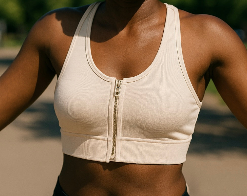 Cream Workout Top