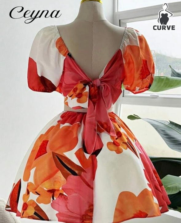 Floral Hallow Cut Dress